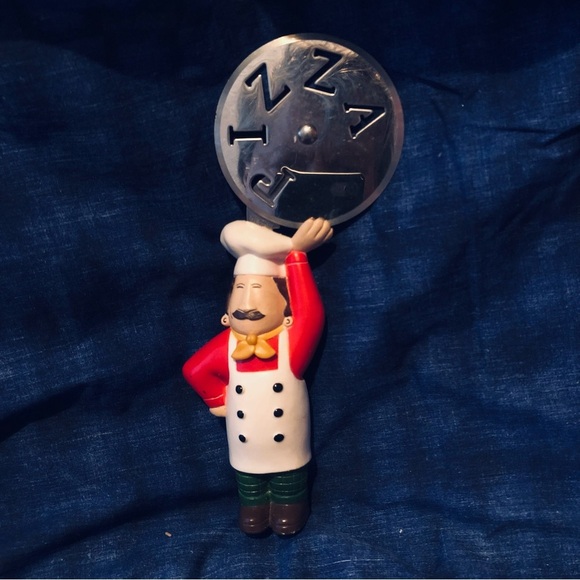 Chef Figurine with Red Jacket and Silver Utensil - Picture 7 of 7